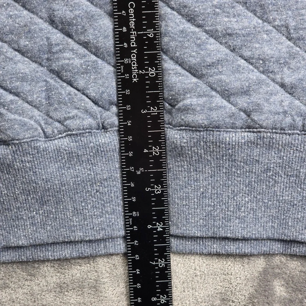 NEW Faherty Epic Quilted Fleece Pullover Mens Small Blue Diamond Snap Mock‎ Neck